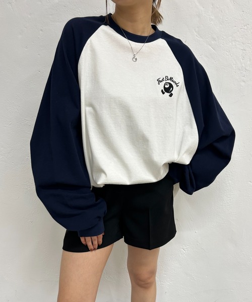 WHO'S WHO gallery（フーズフーギャラリー）の「COOPER FACTビリヤードラグランロンT（Tシャツ/カットソー・レディース・ネイビー×ホワイト/ブラック×グレー/ブラック×ホワイト/グリーン・FREE）」の20枚目の写真