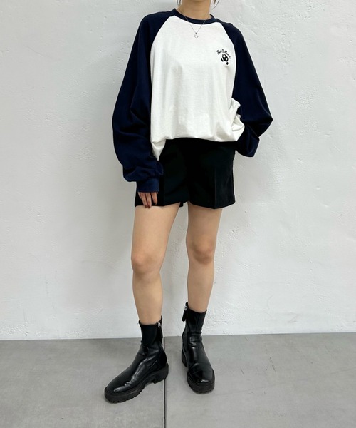 WHO'S WHO gallery（フーズフーギャラリー）の「COOPER FACTビリヤードラグランロンT（Tシャツ/カットソー・レディース・ネイビー×ホワイト/ブラック×グレー/ブラック×ホワイト/グリーン・FREE）」の21枚目の写真