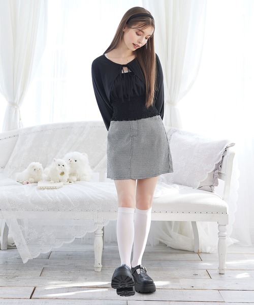 DearMyLoveRose(ディアマイラブローズ)の「コンパクトボレロ×キャミSETブラウス(シャツ/ブラウス・レディース・オフホワイト/ブルー/ベビーピンク/ブラック/ホワイト・M-L/L-XL/LL~3L)」の9枚目の写真