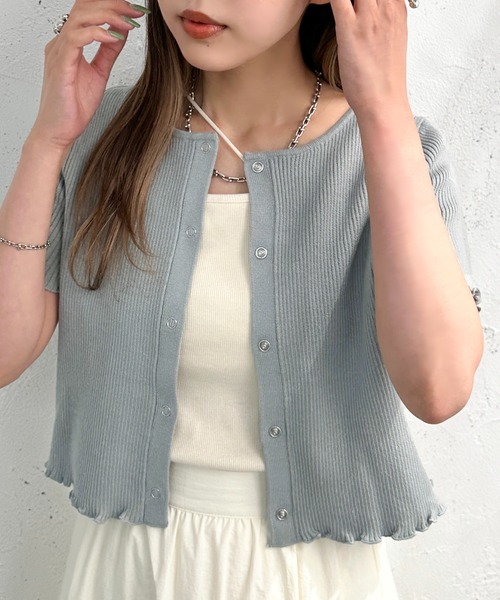 apres jour mignon（アプレジュールミニョン）の「ボーダーアームウォーマーセット【ZOZOTOWN限定アイテム】（カーディガン/ボレロ・レディース・グリーン/オレンジ/アイボリー/ブルー・フリー/X-LARGE）」の6枚目の写真