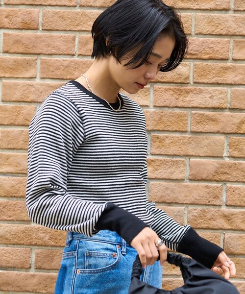 FREAK'S STORE(フリークスストア)の「アーミーフライスロンT(Tシャツ/カットソー・レディース・ブラック/その他1/ナチュラル/ピンク・フリ-)」の10枚目の写真
