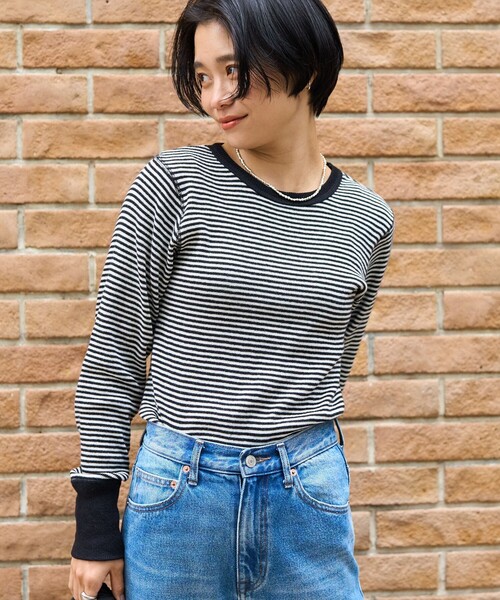 FREAK'S STORE(フリークスストア)の「アーミーフライスロンT(Tシャツ/カットソー・レディース・ブラック/その他1/ナチュラル/ピンク・フリ-)」の11枚目の写真