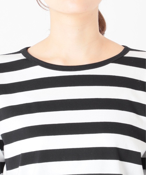 FRAMeWORK(フレームワーク)の「≪追加≫【LEMINOR/ルミノア】スムース太ボーダー(Tシャツ/カットソー・レディース・ブラック/ブラウン・FREE)」の13枚目の写真