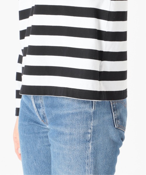 FRAMeWORK(フレームワーク)の「≪追加≫【LEMINOR/ルミノア】スムース太ボーダー(Tシャツ/カットソー・レディース・ブラック/ブラウン・FREE)」の9枚目の写真