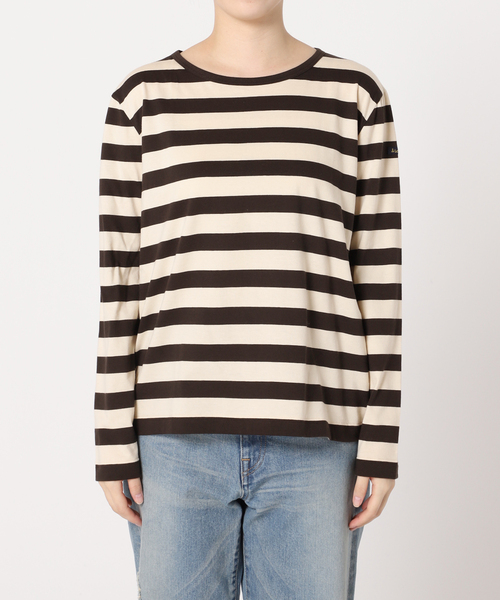 FRAMeWORK(フレームワーク)の「≪追加≫【LEMINOR/ルミノア】スムース太ボーダー(Tシャツ/カットソー・レディース・ブラック/ブラウン・FREE)」の4枚目の写真