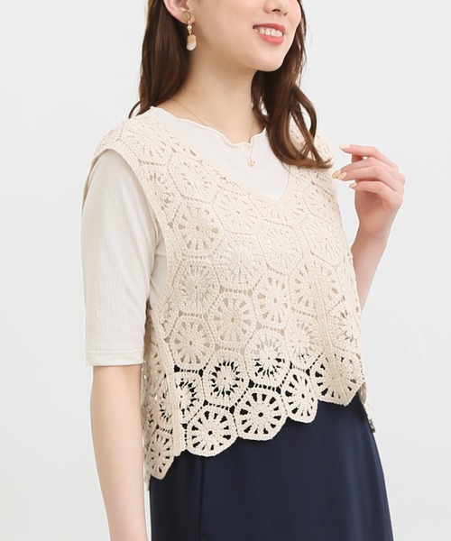 Honeys（ハニーズ）の「クロシェ風ベスト（ベスト）」 - WEAR