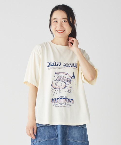 KRIFF MAYER Lady's Collection(クリフメイヤーレディースコレクション)の「ウェットプロテクトT(サンド)(Tシャツ/カットソー・レディース・グレー/オフホワイト/チャコール/カラフル・MEDIUM/LARGE)」の2枚目の写真