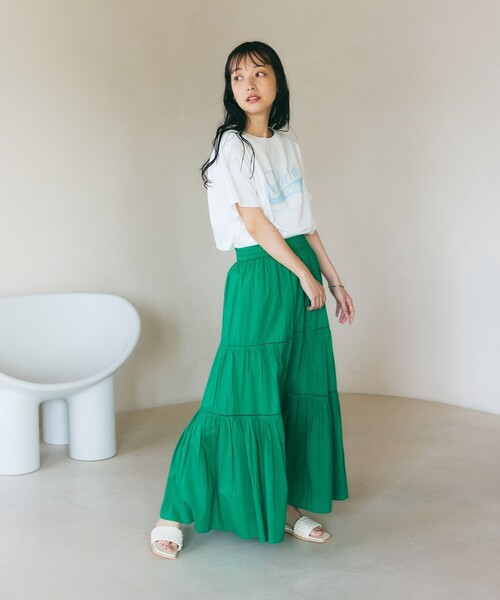 FREAK'S STORE(フリークスストア)の「インドティアードマキシスカート(スカート・レディース・ホワイト/ブラック/グリーン/ブルー/ブルーグリーン/フューシャピンク・フリ-)」の20枚目の写真