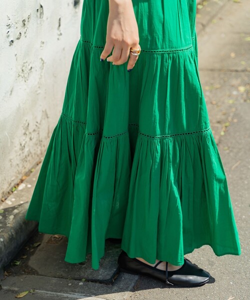 FREAK'S STORE(フリークスストア)の「インドティアードマキシスカート(スカート・レディース・ホワイト/ブラック/グリーン/ブルー/ブルーグリーン/フューシャピンク・フリ-)」の21枚目の写真