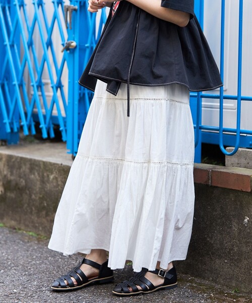 FREAK'S STORE(フリークスストア)の「インドティアードマキシスカート(スカート・レディース・ホワイト/ブラック/グリーン/ブルー/ブルーグリーン/フューシャピンク・フリ-)」の13枚目の写真