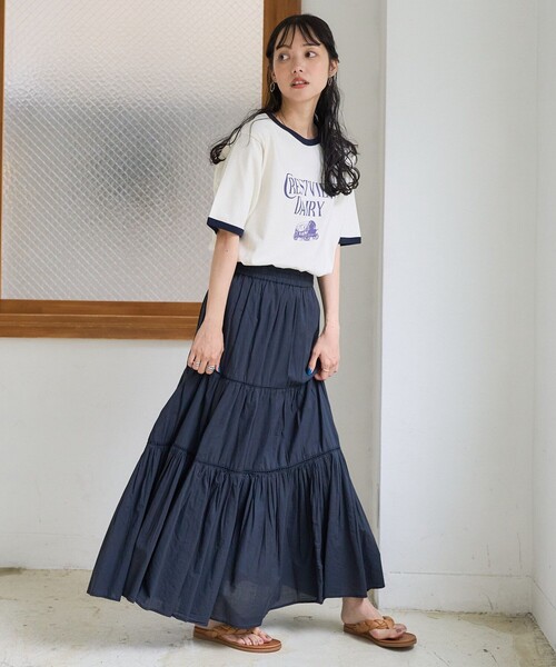 FREAK'S STORE(フリークスストア)の「インドティアードマキシスカート(スカート・レディース・ホワイト/ブラック/グリーン/ブルー/ブルーグリーン/フューシャピンク・フリ-)」の9枚目の写真