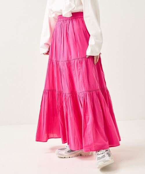 FREAK'S STORE(フリークスストア)の「インドティアードマキシスカート(スカート・レディース・ホワイト/ブラック/グリーン/ブルー/ブルーグリーン/フューシャピンク・フリ-)」の14枚目の写真