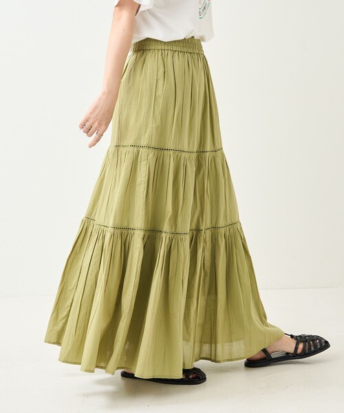 FREAK'S STORE(フリークスストア)の「インドティアードマキシスカート(スカート・レディース・ホワイト/ブラック/グリーン/ブルー/ブルーグリーン/フューシャピンク・フリ-)」の15枚目の写真