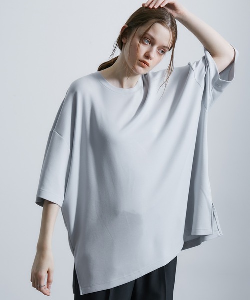 JUNRED(ジュンレッド)の「エアーシルケットルーズTシャツ(Tシャツ/カットソー・メンズ・サックスブルー/ホワイト/ライトグレー/ブラック・S/M/L)」の1枚目の写真