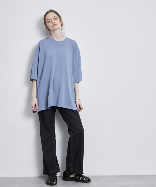 JUNRED(ジュンレッド)の「エアーシルケットルーズTシャツ(Tシャツ/カットソー・メンズ・サックスブルー/ホワイト/ライトグレー/ブラック・S/M/L)」の10枚目の写真