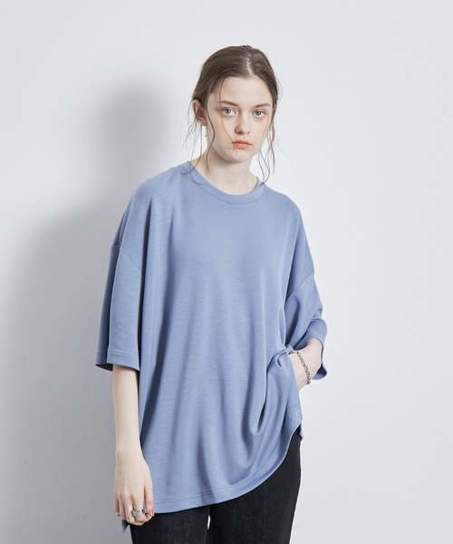 JUNRED(ジュンレッド)の「エアーシルケットルーズTシャツ(Tシャツ/カットソー・メンズ・サックスブルー/ホワイト/ライトグレー/ブラック・S/M/L)」の9枚目の写真