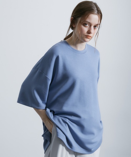 JUNRED(ジュンレッド)の「エアーシルケットルーズTシャツ(Tシャツ/カットソー・メンズ・サックスブルー/ホワイト/ライトグレー/ブラック・S/M/L)」の17枚目の写真