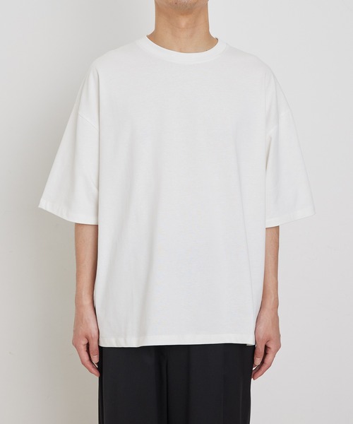 ADAM ET ROPE'（アダムエロペ）の「カバロス スエット ガード オーバーサイズ Tシャツ / 汗染み防止（Tシャツ/カットソー・メンズ・ホワイト/ライトグリーン/グリーン系その他3・M/L）」の2枚目の写真