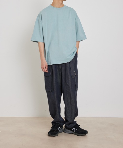 ADAM ET ROPE'（アダムエロペ）の「カバロス スエット ガード オーバーサイズ Tシャツ / 汗染み防止（Tシャツ/カットソー・メンズ・ホワイト/ライトグリーン/グリーン系その他3・M/L）」の18枚目の写真