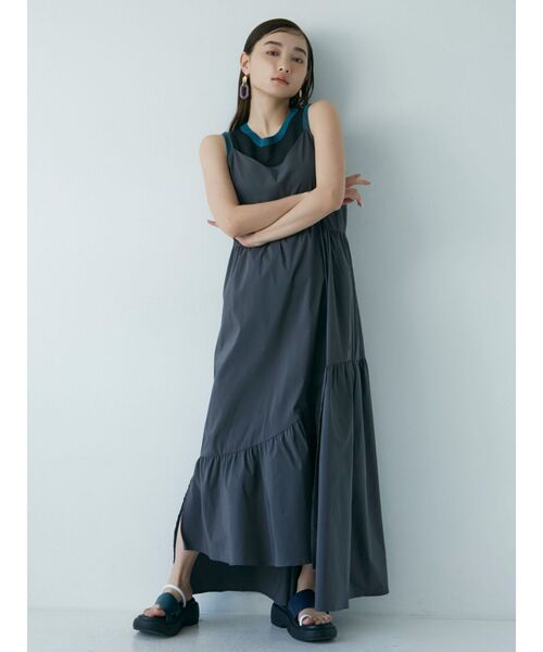 MURUA（ムルーア）の「ギャザーロングキャミワンピース（ワンピース・レディース・グレー/ブルー・FREE）」の5枚目の写真