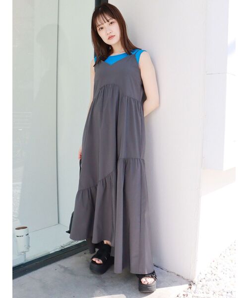 MURUA（ムルーア）の「ギャザーロングキャミワンピース