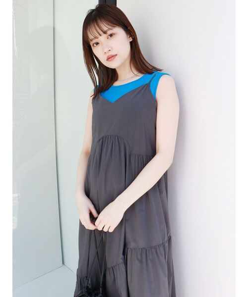 MURUA（ムルーア）の「ギャザーロングキャミワンピース（ワンピース・レディース・グレー/ブルー・FREE）」の10枚目の写真