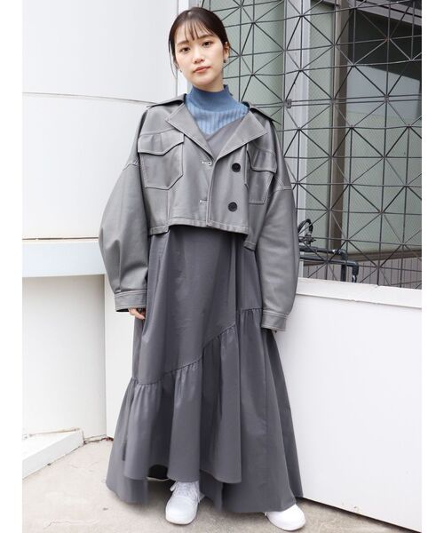 MURUA（ムルーア）の「ギャザーロングキャミワンピース（ワンピース・レディース・グレー/ブルー・FREE）」の12枚目の写真