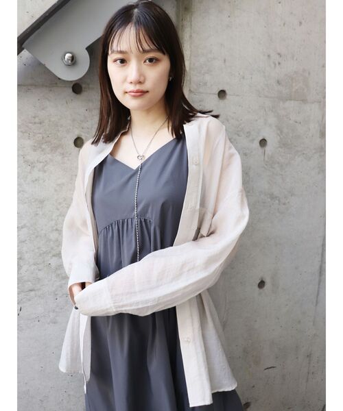 MURUA（ムルーア）の「ギャザーロングキャミワンピース（ワンピース・レディース・グレー/ブルー・FREE）」の21枚目の写真