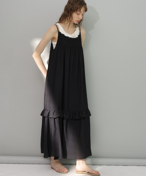 CADUNE ギャザーワンピース　36 カデュネ　キャミワンピース CADUNE（カデュネ）の「キャミワンピース（ワンピース）」 - WEAR