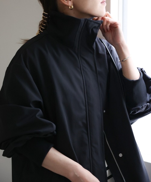 ap retro(アプレトロ)の「リブスタンドコート(その他アウター・レディース・アイボリー/カーキ/ブラック・FREE)」の2枚目の写真