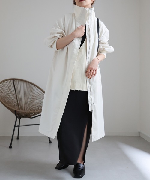 ap retro(アプレトロ)の「リブスタンドコート(その他アウター・レディース・アイボリー/カーキ/ブラック・FREE)」の9枚目の写真