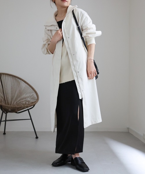 ap retro(アプレトロ)の「リブスタンドコート(その他アウター・レディース・アイボリー/カーキ/ブラック・FREE)」の5枚目の写真
