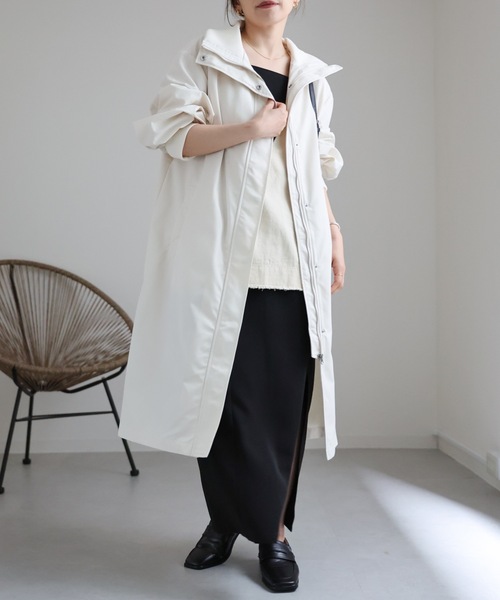 ap retro(アプレトロ)の「リブスタンドコート(その他アウター・レディース・アイボリー/カーキ/ブラック・FREE)」の6枚目の写真