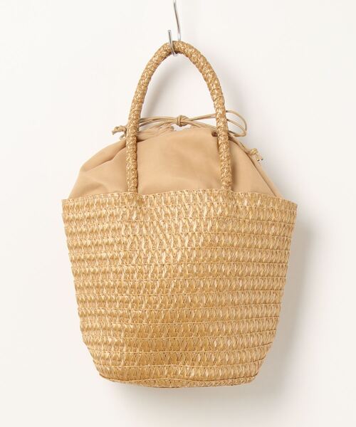 Chez toi（シェトワ）の「雑材シンプル軽量トート（かごバッグ・レディース・ベージュ/アイボリー/ブラック・FREE）」の16枚目の写真