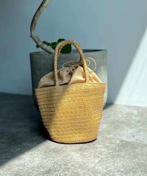 Chez toi（シェトワ）の「雑材シンプル軽量トート（かごバッグ・レディース・ベージュ/アイボリー/ブラック・FREE）」の11枚目の写真