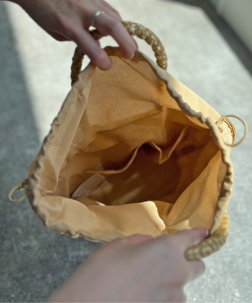 Chez toi（シェトワ）の「雑材シンプル軽量トート（かごバッグ・レディース・ベージュ/アイボリー/ブラック・FREE）」の12枚目の写真