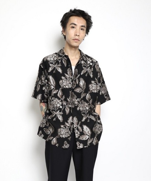 NEZU YOHINTEN（ネズヨウヒンテン）の「MIDDLE AGE FLY FRONT SHORT SLEEVE SHIRTS（シャツ/ブラウス・メンズ・ブラック/グリーン・1/2）」の9枚目の写真
