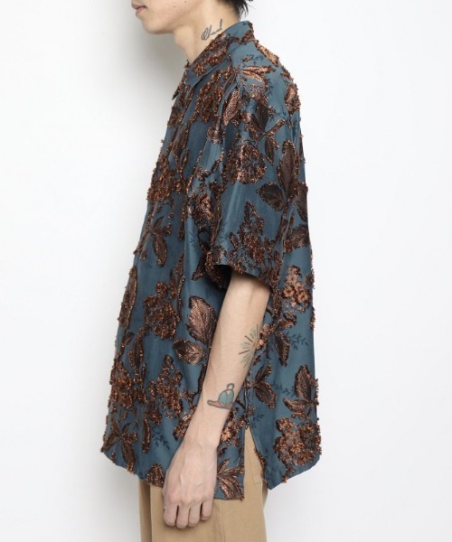 NEZU YOHINTEN（ネズヨウヒンテン）の「MIDDLE AGE FLY FRONT SHORT SLEEVE SHIRTS（シャツ/ブラウス・メンズ・ブラック/グリーン・1/2）」の11枚目の写真