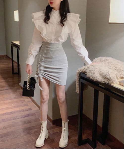 CERCA（チェルカ）の「【i-dare】フリル ロングスリーブ シャツ（シャツ/ブラウス・レディース・ホワイト・FREE）」の4枚目の写真