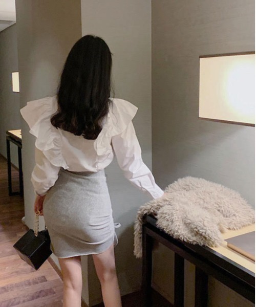 CERCA（チェルカ）の「【i-dare】フリル ロングスリーブ シャツ（シャツ/ブラウス・レディース・ホワイト・FREE）」の5枚目の写真