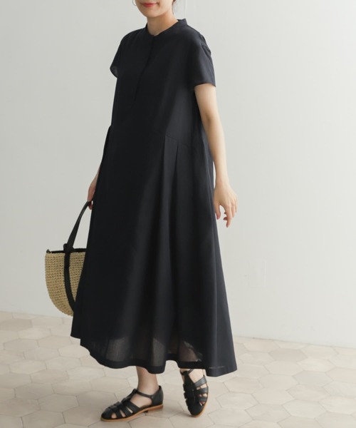 URBAN RESEARCH DOORS(アーバンリサーチドアーズ)の「『UR TECH Smart Linen Touch』ウエストサイドタックワンピース(ワンピース・レディース・イエロー/ネイビー/チャコールグレー・MEDIUM)」の21枚目の写真
