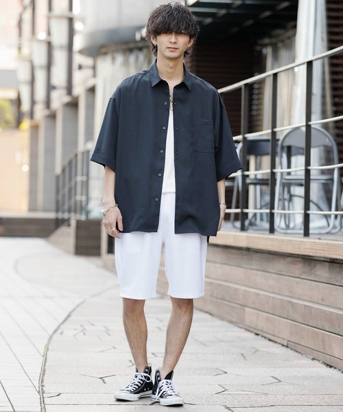 TRAP/U （トラップユー）の「トロミ ストレッチクレープ /  イージーショートパンツ（その他パンツ・メンズ・ブラック/ブルー/カーキ/ホワイト・M/L）」の17枚目の写真