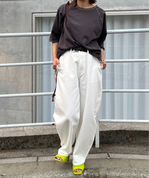 mi via loca（ミヴィアロカ）の「デニムバルーンパンツ（デニムパンツ・レディース・オフホワイト/ネイビー・FREE）」の19枚目の写真