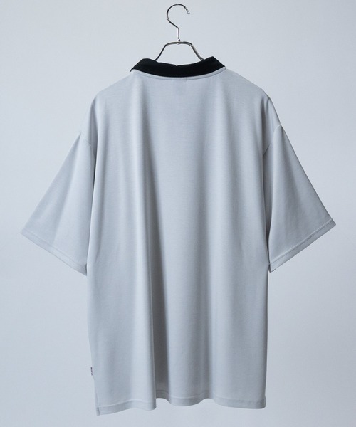 Red Cap Girl（レッドキャプガール）の「【a-r】〔RedCapGirl/レッドキャップガール〕接触冷感 とろみポンチ ワンポイント胸刺繍 半袖ハーフジップ（ポロシャツ・メンズ・ホワイト/グレイッシュベージュ/ブラック/ブルー/ライトグレー/チャコールグレー/ダークブルー/ピンク/グリーン・MEDIUM/LARGE/X-LARGE）」の13枚目の写真