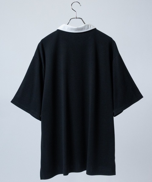 Red Cap Girl（レッドキャプガール）の「【a-r】〔RedCapGirl/レッドキャップガール〕接触冷感 とろみポンチ ワンポイント胸刺繍 半袖ハーフジップ（ポロシャツ・メンズ・ホワイト/グレイッシュベージュ/ブラック/ブルー/ライトグレー/チャコールグレー/ダークブルー/ピンク/グリーン・MEDIUM/LARGE/X-LARGE）」の11枚目の写真