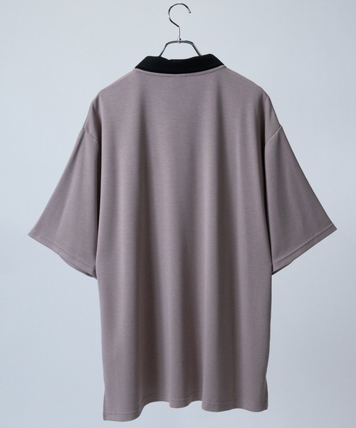 Red Cap Girl（レッドキャプガール）の「【a-r】〔RedCapGirl/レッドキャップガール〕接触冷感 とろみポンチ ワンポイント胸刺繍 半袖ハーフジップ（ポロシャツ・メンズ・ホワイト/グレイッシュベージュ/ブラック/ブルー/ライトグレー/チャコールグレー/ダークブルー/ピンク/グリーン・MEDIUM/LARGE/X-LARGE）」の16枚目の写真