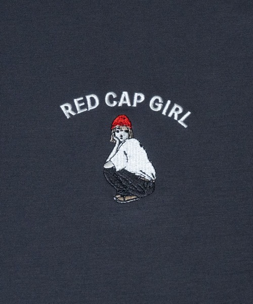 Red Cap Girl（レッドキャプガール）の「【a-r】〔RedCapGirl/レッドキャップガール〕接触冷感 とろみポンチ ワンポイント胸刺繍 半袖ハーフジップ（ポロシャツ・メンズ・ホワイト/グレイッシュベージュ/ブラック/ブルー/ライトグレー/チャコールグレー/ダークブルー/ピンク/グリーン・MEDIUM/LARGE/X-LARGE）」の19枚目の写真