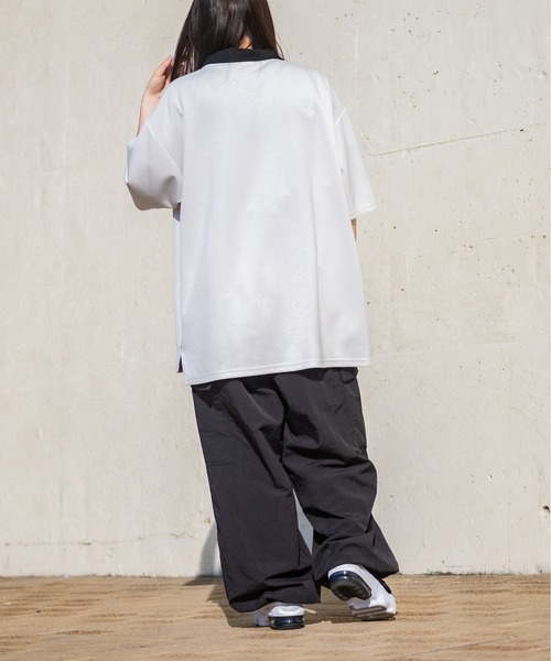 Red Cap Girl（レッドキャプガール）の「【a-r】〔RedCapGirl/レッドキャップガール〕接触冷感 とろみポンチ ワンポイント胸刺繍 半袖ハーフジップ（ポロシャツ・メンズ・ホワイト/グレイッシュベージュ/ブラック/ブルー/ライトグレー/チャコールグレー/ダークブルー/ピンク/グリーン・MEDIUM/LARGE/X-LARGE）」の16枚目の写真