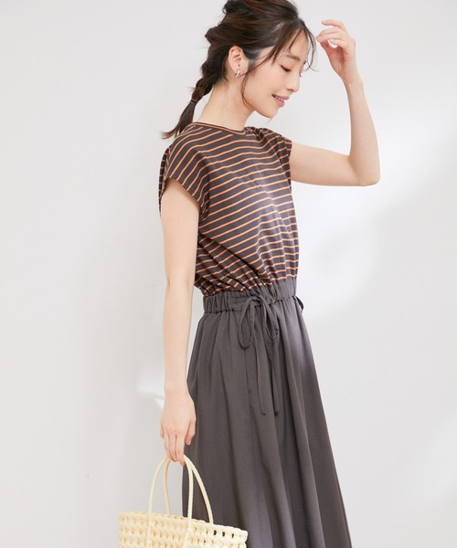 即購入OK 値下げ中Vカットドッキングワンピース VIS（ビス）の「ボーダーカットドッキングワンピース