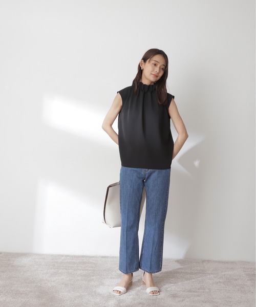 N.（N. Natural Beauty Basic）（エヌエヌナチュラルビューティーベーシック）の「◆ペーパーバックノースリーブブラウス（シャツ/ブラウス・レディース・グレー/ブラック/クリーム・MEDIUM）」の5枚目の写真